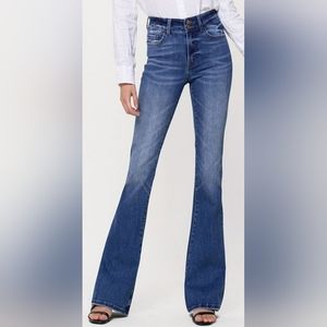 Vervet blue Jeans double button high rise flares sz 32